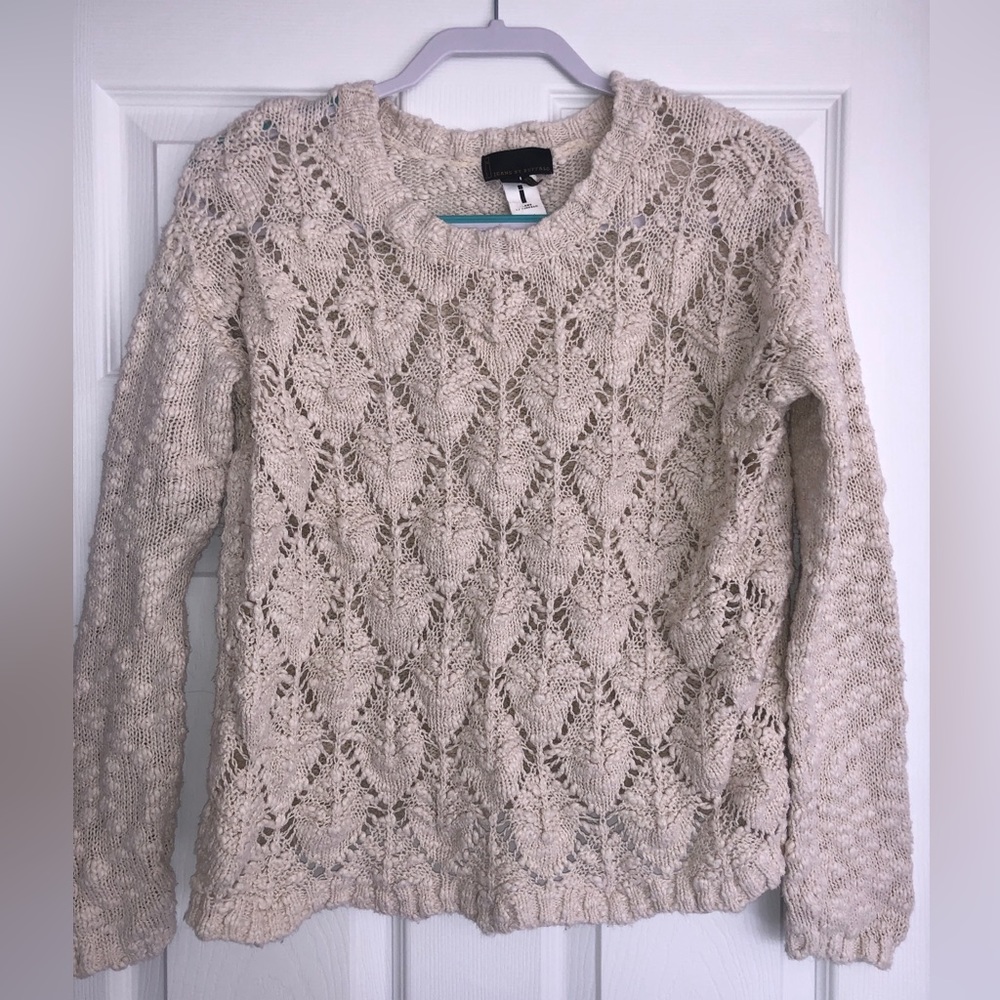 Boho Cream Sweater Small